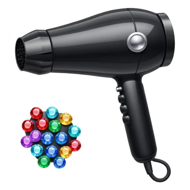 black blow dryer covered in gems sticker