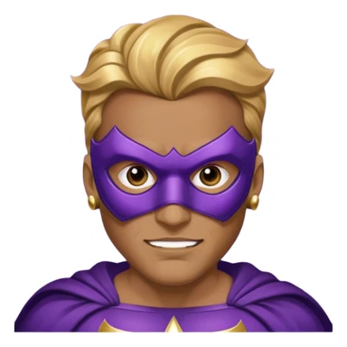 mask wearing man superhero purple with big earrings sticker
