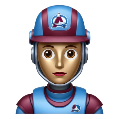 Engineer robot with colorado avalanche hat sticker