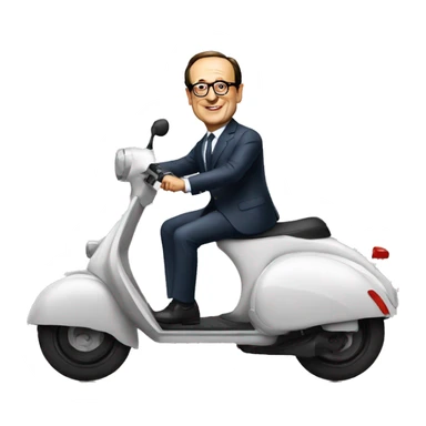 François Hollande sur un scooter  sticker