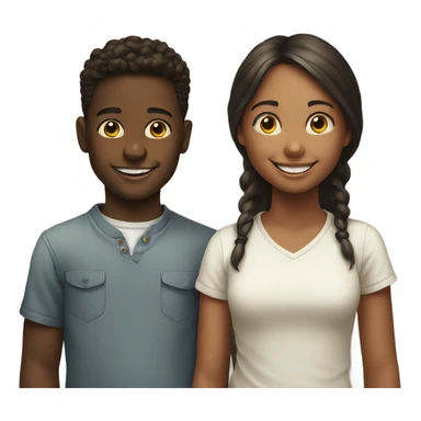 smiling girl and boy portrait sticker