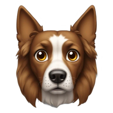 dark pointy dog with ears perked sticker