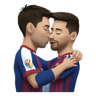 Messi Ronaldo kissing sticker