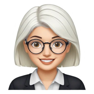 kylie jenner with white hair and glasses sticker