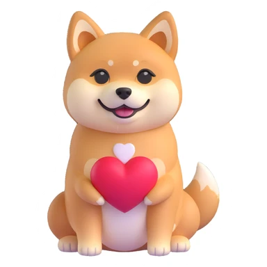 shiba inu, in love sticker