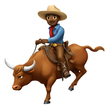 Cowboy riding a bull sticker