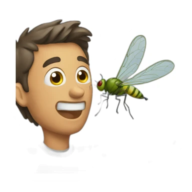 Man catching fly sticker