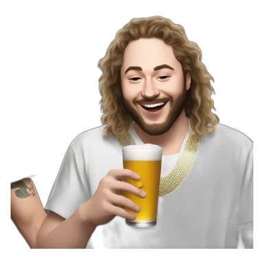 Post Malone doing Beer pong sticker