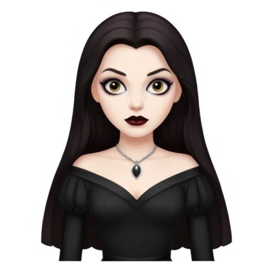 Vampira with long dark brown hair sticker