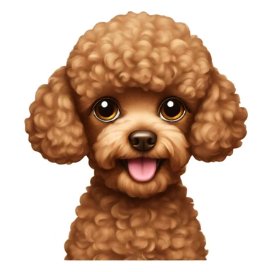 Brown Toy poodle with martini drink sticker