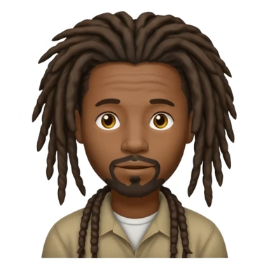 Hazme un emoji de un hombre negro con rastas y una pequeña perilla sin bigote sticker