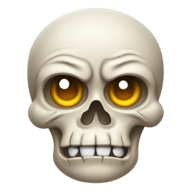 Skull emoji with stressed expression and sweating  sticker