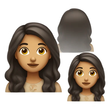 Latin american girl emoji long dark hair olive skin big brown eyes  sticker