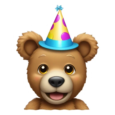teddy bear wearing a party hat sticker