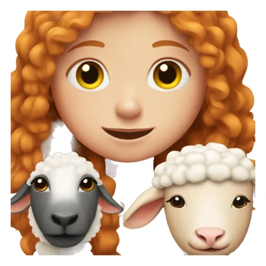 Ginger girl with a sheep  sticker