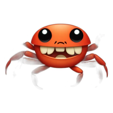 angry crab holding a knife sticker