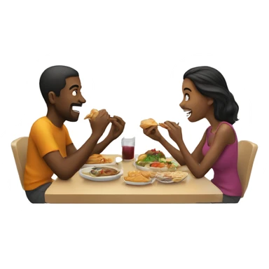 Couple eating together  sticker