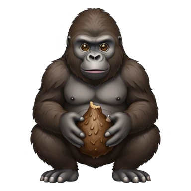 Gorilla holding poop sticker