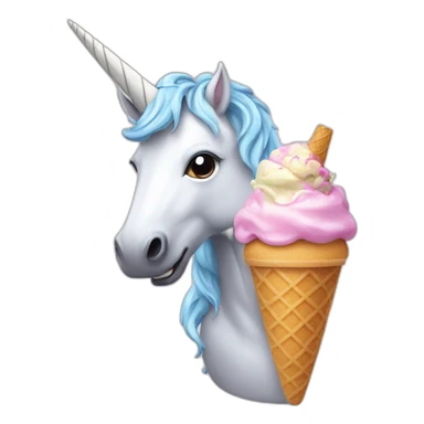 unicorn eating an ice-cream sticker