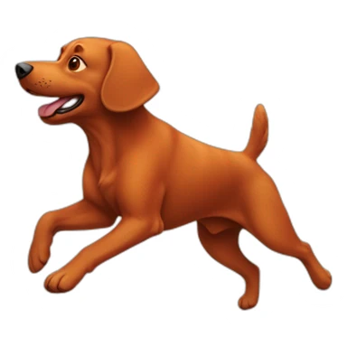 red dog running fast  sticker