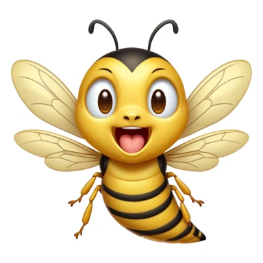 Cinematic Adorable Yawning Wasp Portrait Emoji, Head tilted slightly with a dramatic, wide-open yawn, showcasing a tiny, streamlined body with gently drooping wings and sleepy, half-closed eyes, Simplified yet irresistibly cute features, highly detailed, glowing with a soft, cozy glow, high shine, relaxed yet expressive, stylized with a dash of whimsical insect ease, soft glowing outline, capturing the essence of a drowsy wasp that appears ready to stretch and yawn its way out of the screen! sticker