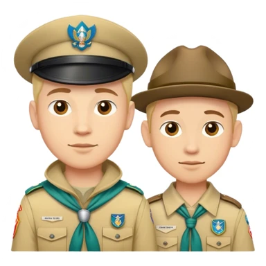 i want two men one taller than the other, both scouts sticker