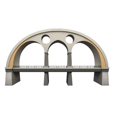 6th street la bridge. it is white. has 2/3 arches sticker