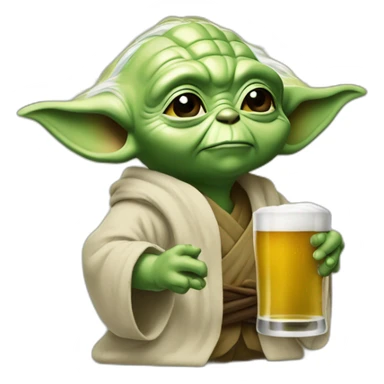 yoda qui boit de la bière sticker