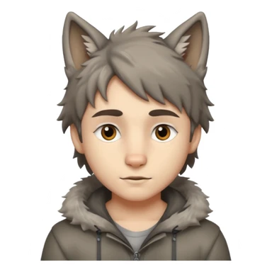 Quiero que me hagas un lobo y mitad niño sticker