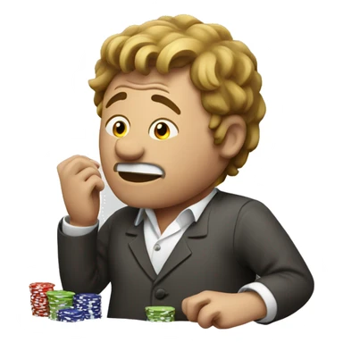 Drunk man gambling sticker