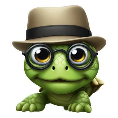 Turtle wearing a monocle sticker