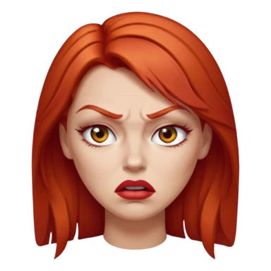 mujer pelirroja con los ojos y los labios maquillados enojada sticker