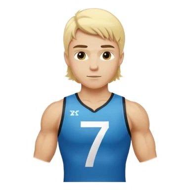 blonde Number 7 Printed Athlete sticker