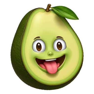 avocado with its tongue sticking out sticker