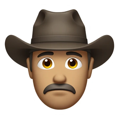 sad cowboy face sticker