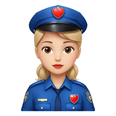 Police girl show heart  sticker