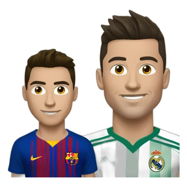 Cristiano Ronaldo avec au- dessus Messi  sticker