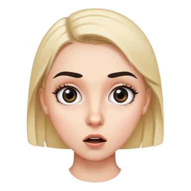 surprised black eyes and thin eyebrows and  girl. (+ export png file full size) sticker