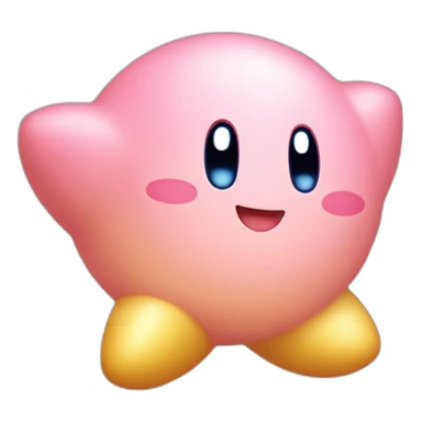 cute happy classic Kirby jumping on a star sticker