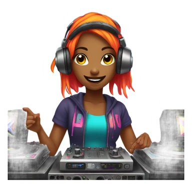rave girl dj sticker