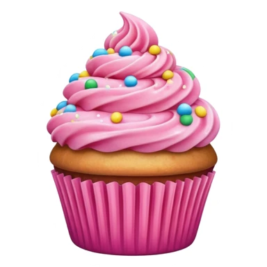 Cupcake with pink icing sticker