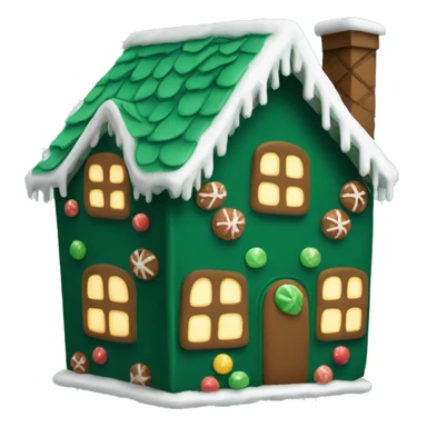 Cosy dark green gingerbread house  sticker