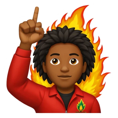 Emoji sticker of reggae vibes and frequency that says Big Up Anthony B! in bold reggae font 💥🔥✊🏾 sticker