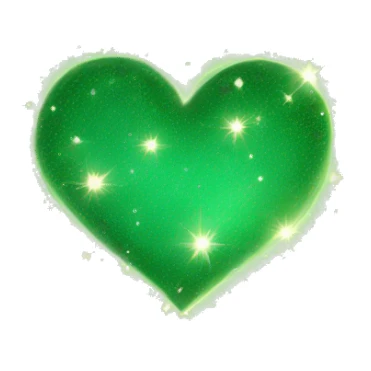 sage green heart with sparkles sticker