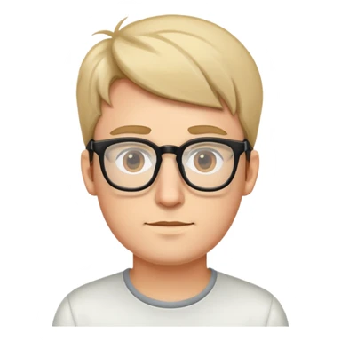 make a front end developer face. with glasses, male version sticker
