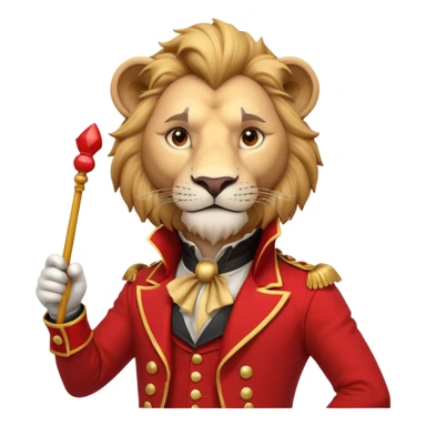 circus lion tamer portrait, head and shoulders only, red ringmaster jacket collar, confident strong look, whip handle visible, 3D cartoon, mobile game icon style, clean background, no text, no watermark
 sticker