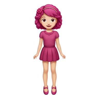 Raspberry torte human girl full body and legs with a raspberry barrette on her hair without a cake sticker