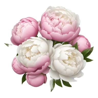 Pink and white peonies bouquet  sticker