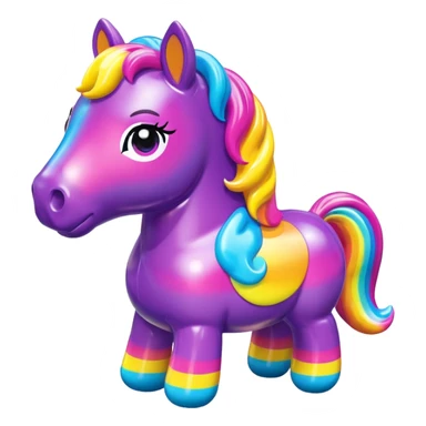  Lisa Frank style  vinyl chubby horse toy figure  sticker