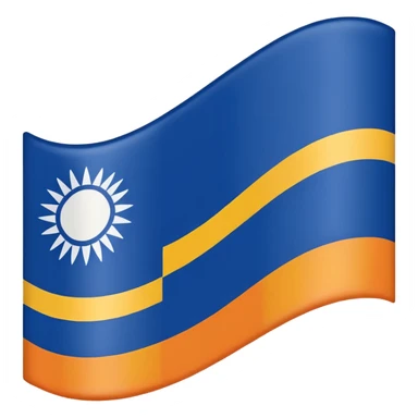 A flag whit darkblue, blue, white, yellow and orange and has 5 stripes sticker